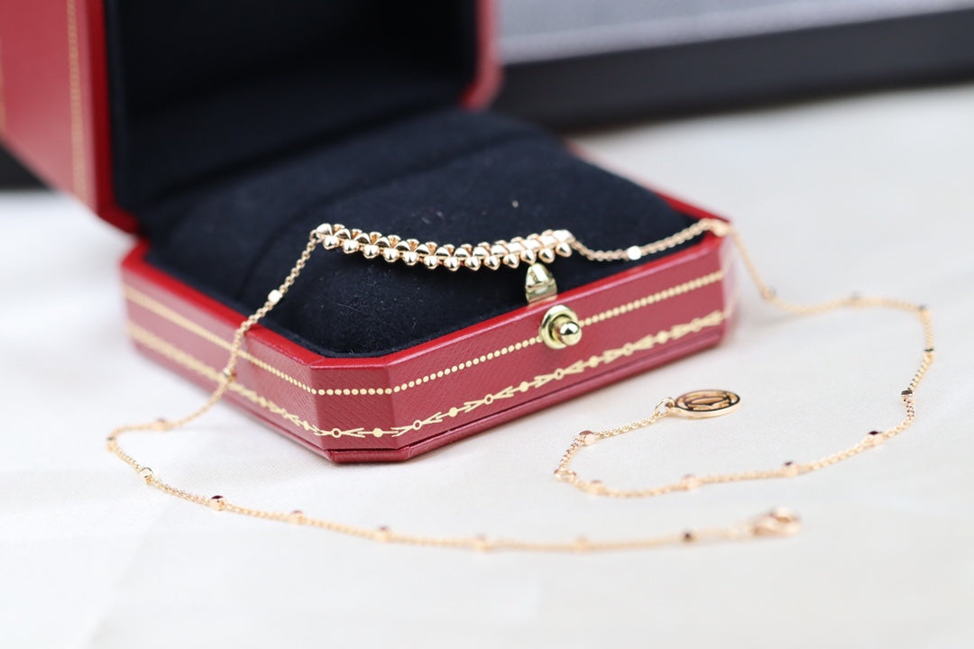 [Zalyn Jewelry ]CLASH PINK GOLD NECKLACE