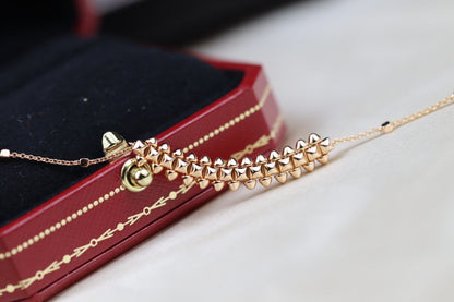 [Zalyn Jewelry ]CLASH PINK GOLD NECKLACE