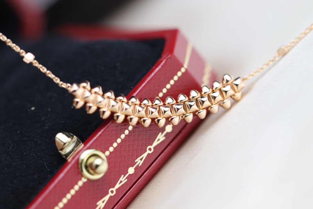 [Zalyn Jewelry ]CLASH PINK GOLD NECKLACE