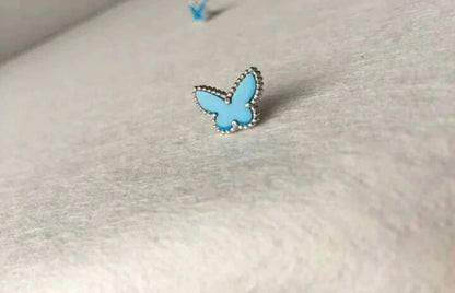 [Zalyn Jewelry ]BUTTERFLY TURQUOISE EARRINGS SILVER