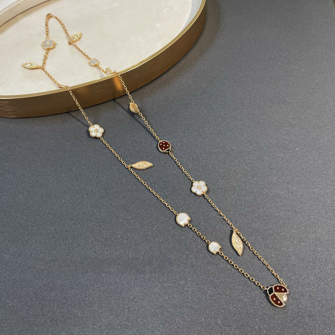 [Zalyn Jewelry ]LUCKY SPRING 15 MOTIFS GOLD NECKLACE