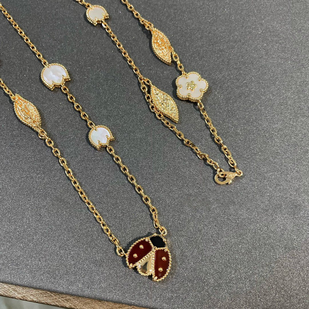 [Zalyn Jewelry ]LUCKY SPRING 15 MOTIFS GOLD NECKLACE