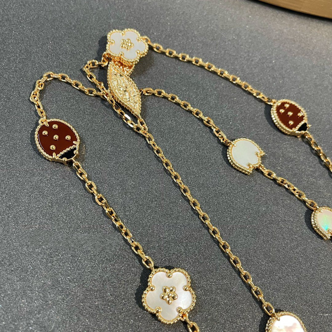 [Zalyn Jewelry ]LUCKY SPRING 15 MOTIFS GOLD NECKLACE