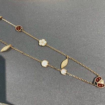 [Zalyn Jewelry ]LUCKY SPRING 15 MOTIFS GOLD NECKLACE