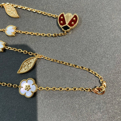 [Zalyn Jewelry ]LUCKY SPRING 15 MOTIFS GOLD NECKLACE
