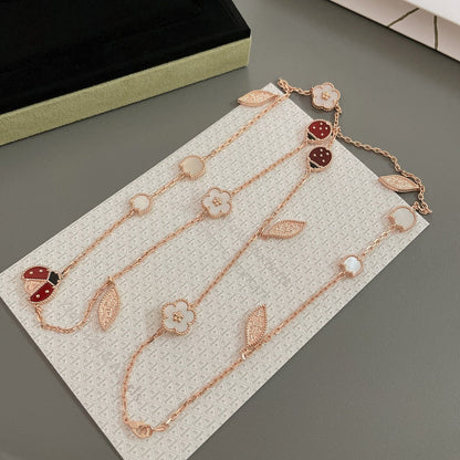 [Zalyn Jewelry ]LUCKY SPRING 15 MOTIFS ROSE GOLD NECKLACE