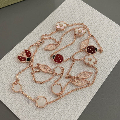 [Zalyn Jewelry ]LUCKY SPRING 15 MOTIFS ROSE GOLD NECKLACE