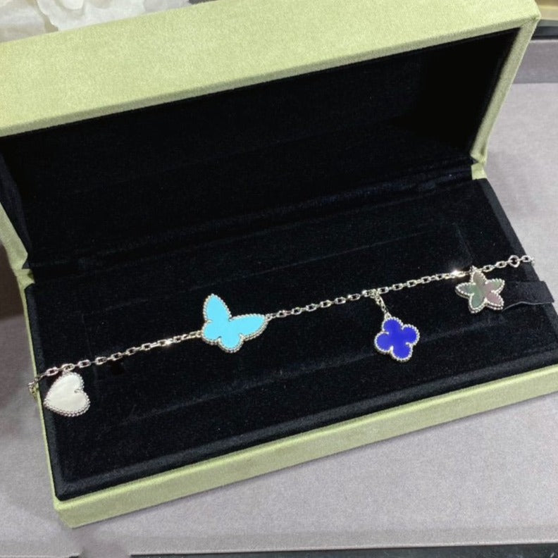[Zalyn Jewelry ]LUCKY SPRING SILVER BRACELET 4 MOTIF