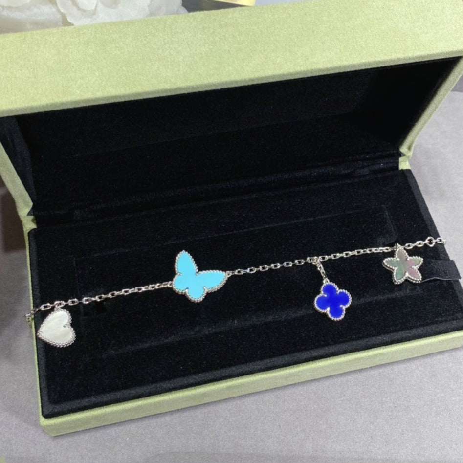 [Zalyn Jewelry ]LUCKY SPRING SILVER BRACELET 4 MOTIF