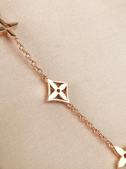 [Zalyn]STAR AND SUN 7 MOTIFS GOLD BRACELET