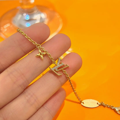 [Zalyn]LOGO STAR MOTIF GOLD BRACELET