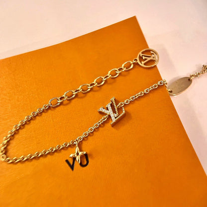 [Zalyn]LOGO STAR MOTIF GOLD BRACELET