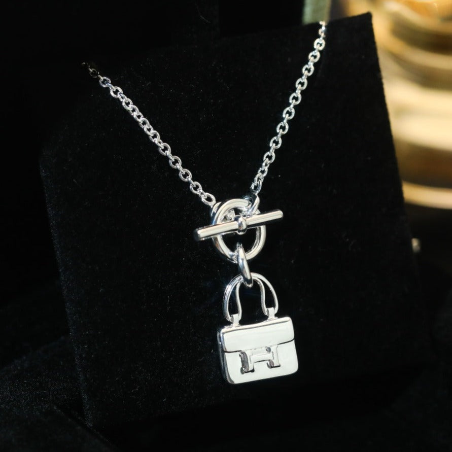 [Zalyn]POP H PEDANT SILVER NECKLACE