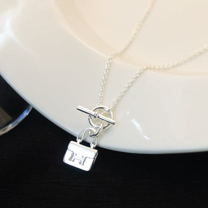 [Zalyn]POP H PEDANT SILVER NECKLACE