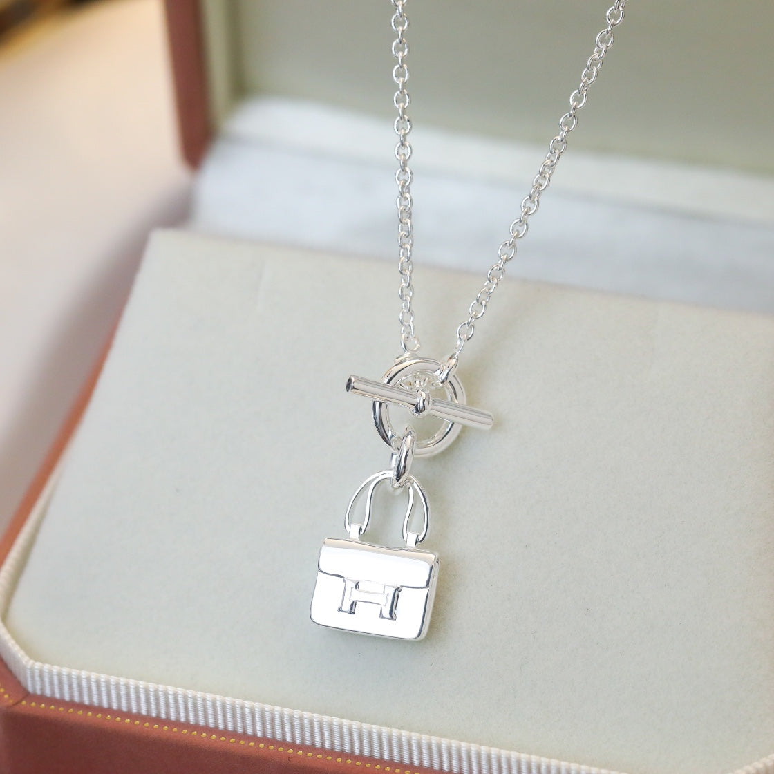 [Zalyn]POP H PEDANT SILVER NECKLACE