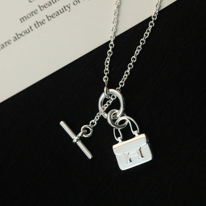 [Zalyn]POP H PEDANT SILVER NECKLACE