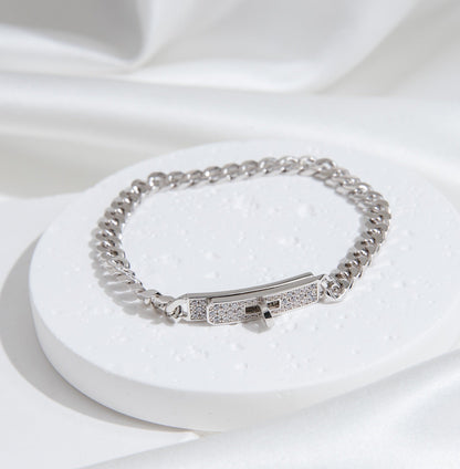 [Zalyn]KELLY CHAIN SILVER DIAMOND BRACELET