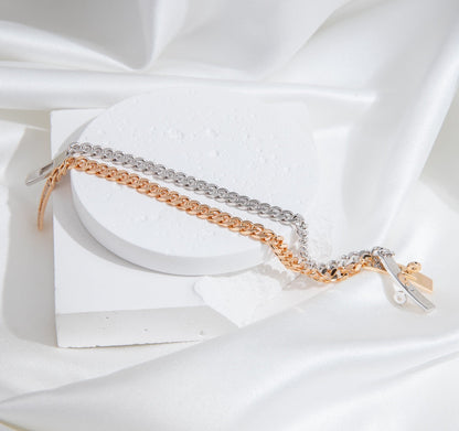 [Zalyn]KELLY CHAIN SILVER DIAMOND BRACELET