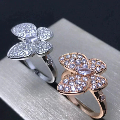 [Zalyn Jewelry ]BUTTERFLY PINK GOLD DIAMOND RING