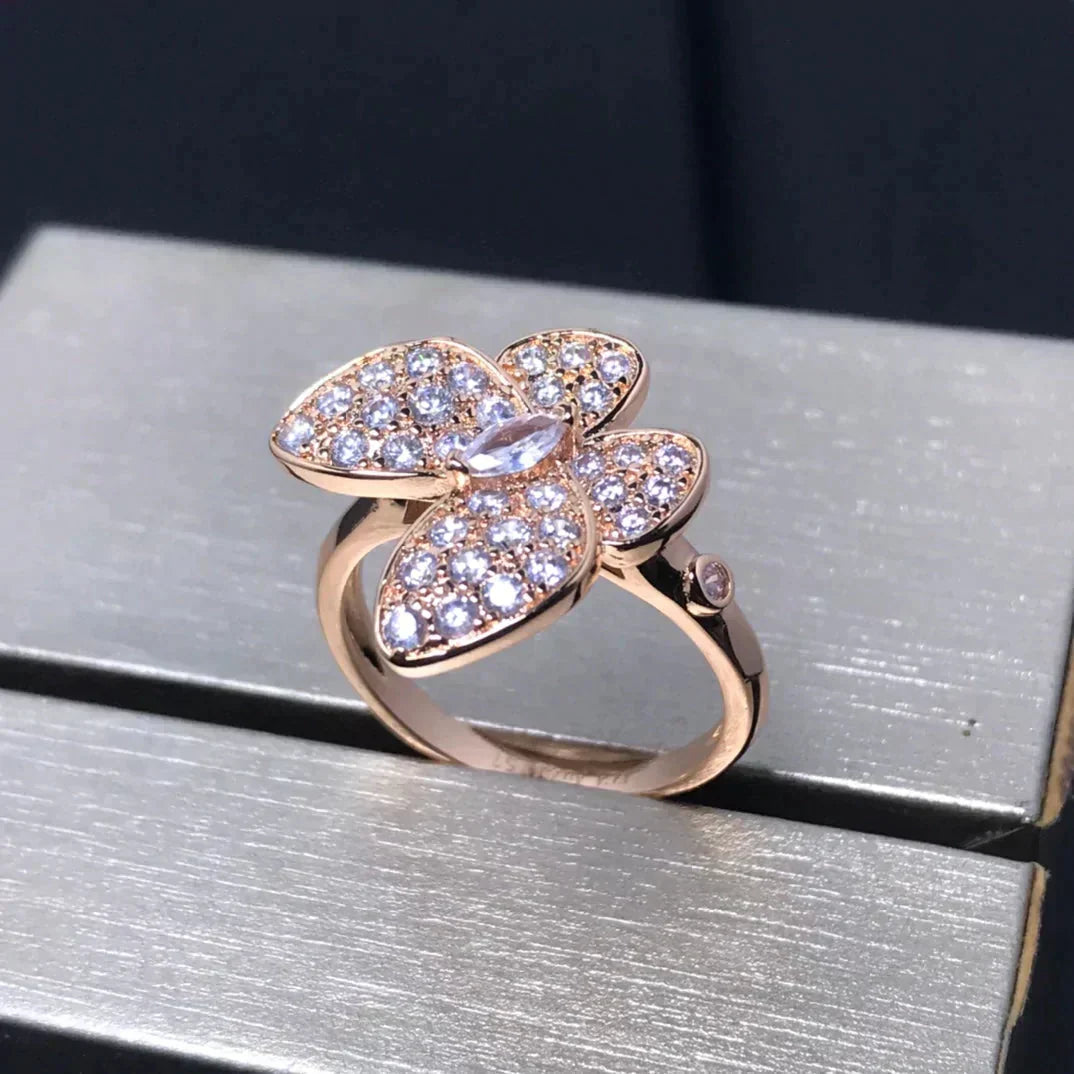 [Zalyn Jewelry ]BUTTERFLY PINK GOLD DIAMOND RING