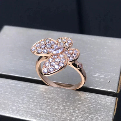 [Zalyn Jewelry ]BUTTERFLY PINK GOLD DIAMOND RING