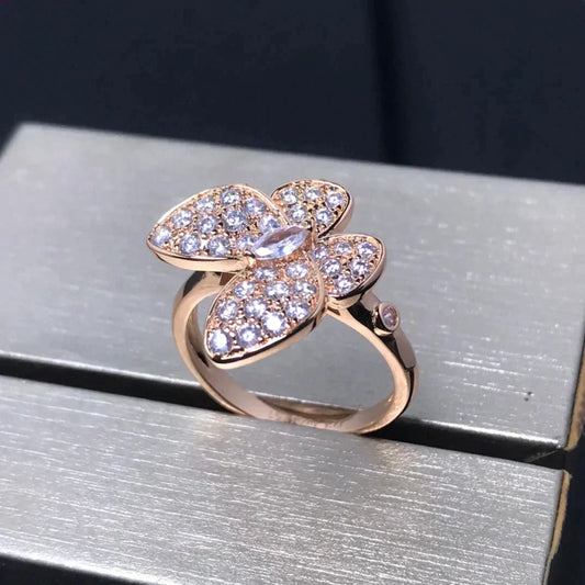 [Zalyn Jewelry ]BUTTERFLY PINK GOLD DIAMOND RING