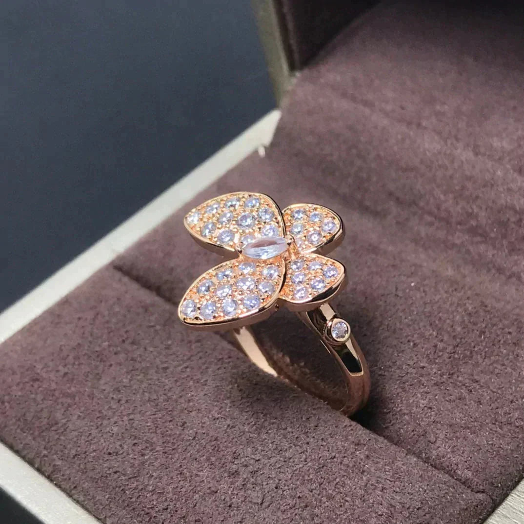 [Zalyn Jewelry ]BUTTERFLY PINK GOLD DIAMOND RING