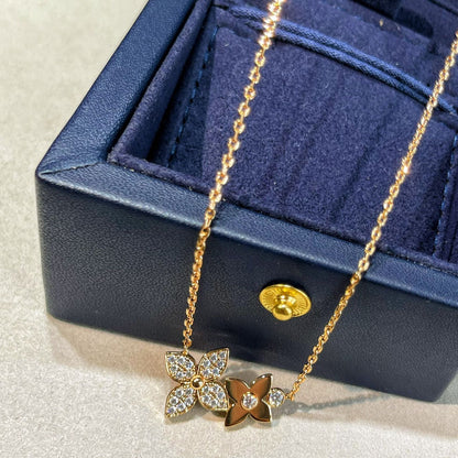 [Zalyn]STAR BLOSSOM NECKLACE ROSE GOLD DIAMONDS