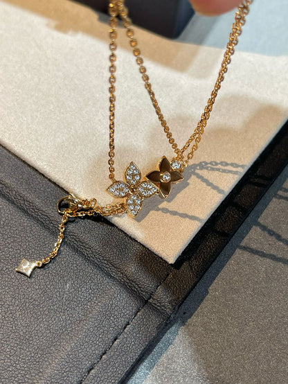 [Zalyn]STAR BLOSSOM NECKLACE ROSE GOLD DIAMONDS