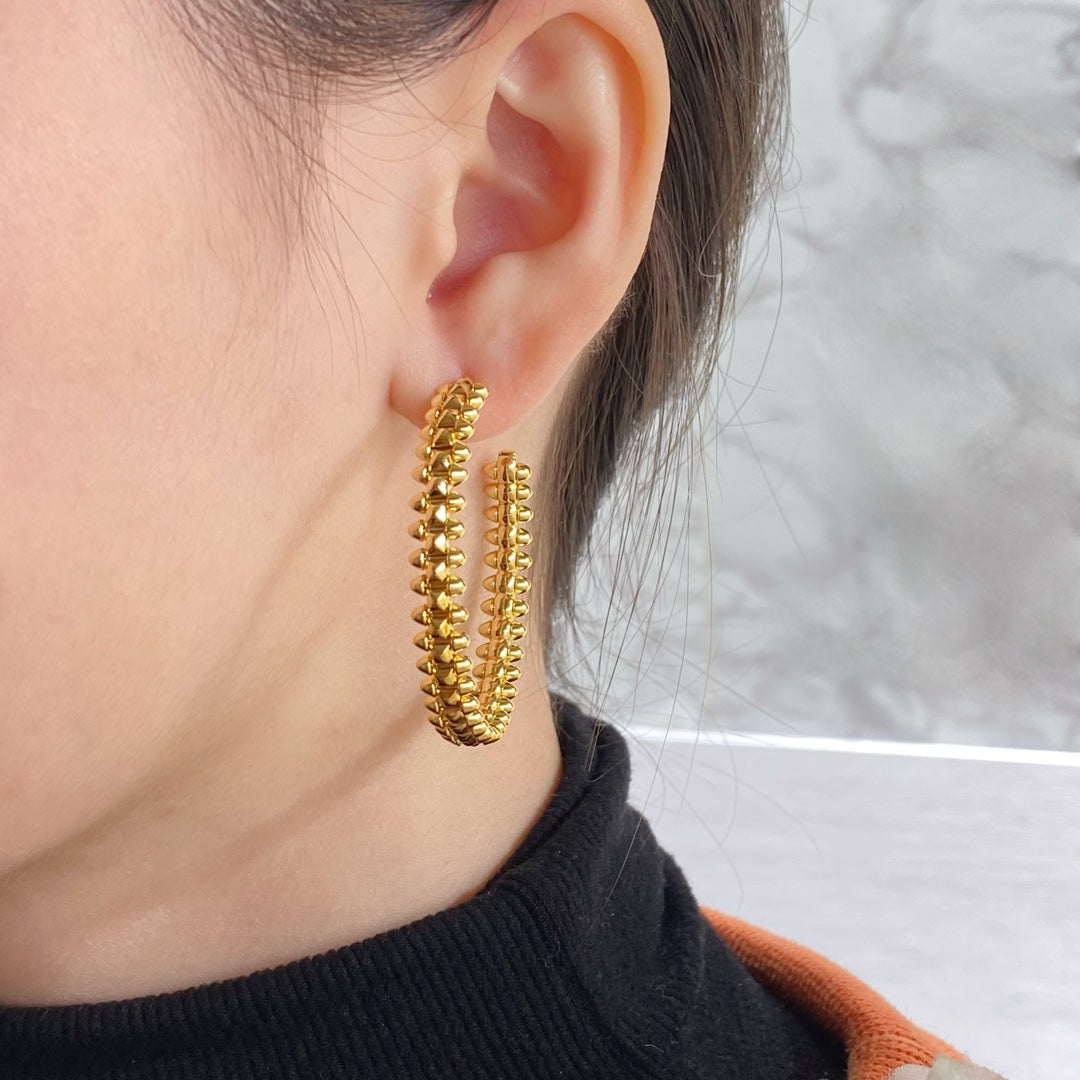 [Zalyn Jewelry ]CLASH LARGE HOOP EARRINGS