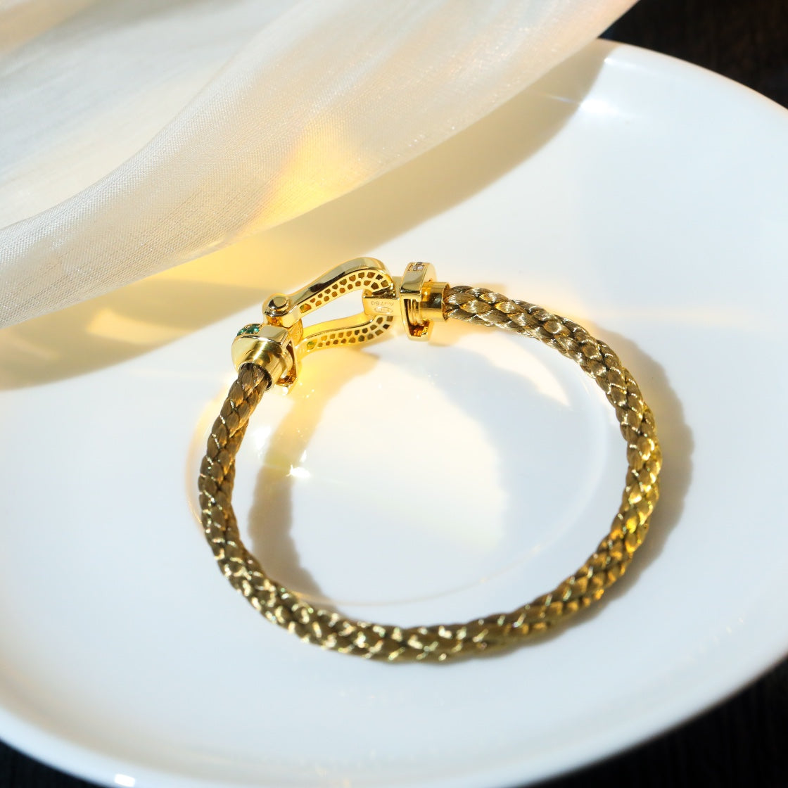 [Zalyn Jewelry ]FORCE 10 GOLD GREEN DIAMOND PAVED