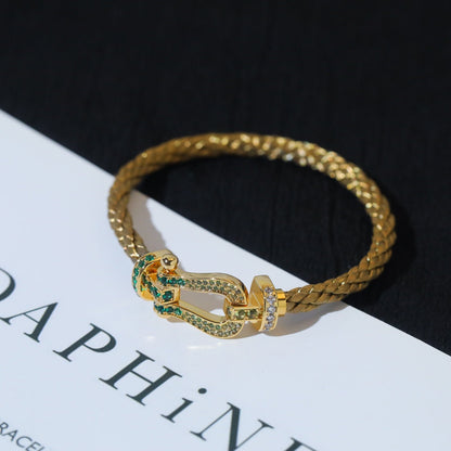 [Zalyn Jewelry ]FORCE 10 GOLD GREEN DIAMOND PAVED