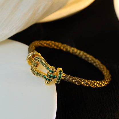 [Zalyn Jewelry ]FORCE 10 GOLD GREEN DIAMOND PAVED