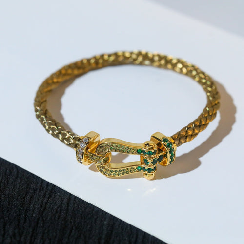 [Zalyn Jewelry ]FORCE 10 GOLD GREEN DIAMOND PAVED