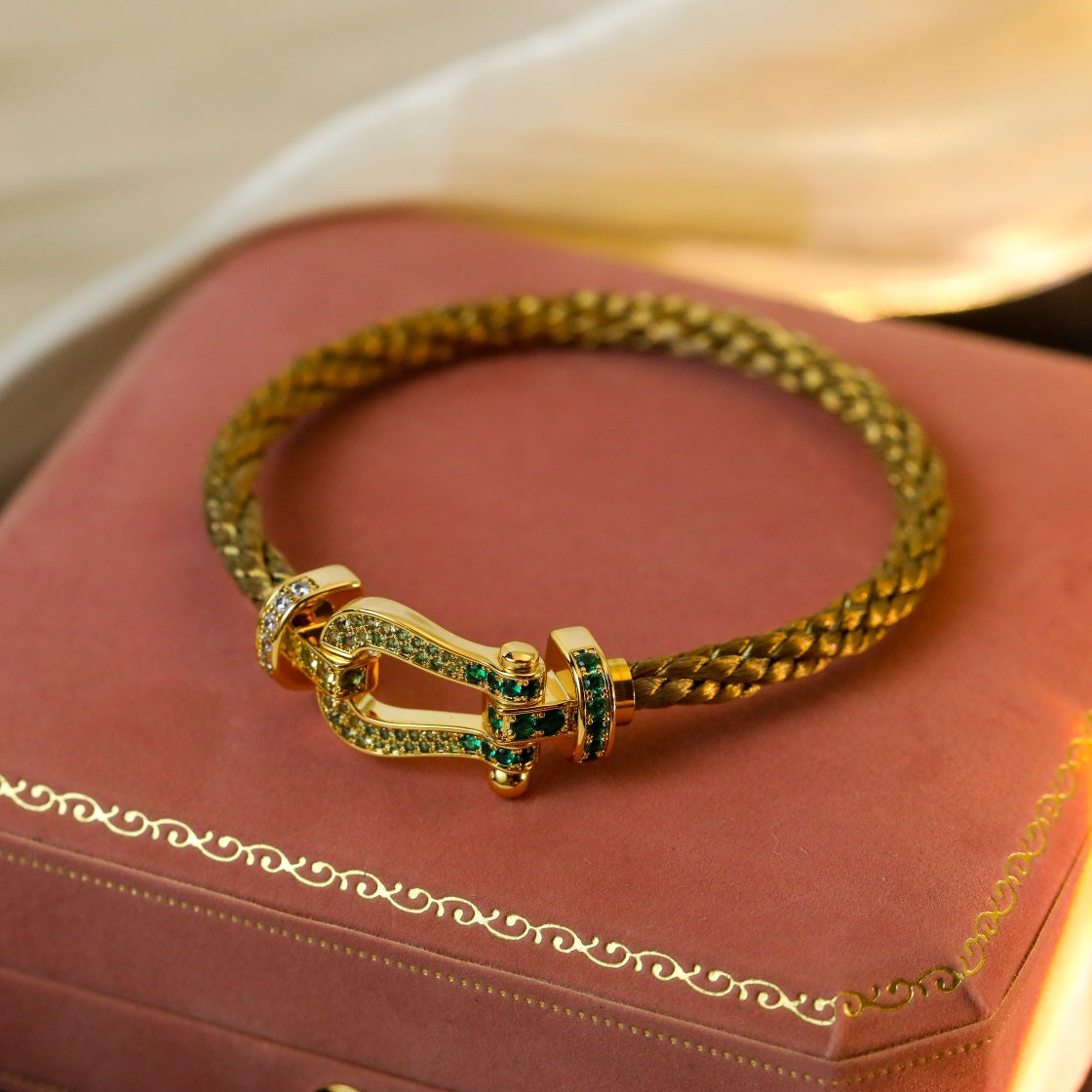 [Zalyn Jewelry ]FORCE 10 GOLD GREEN DIAMOND PAVED