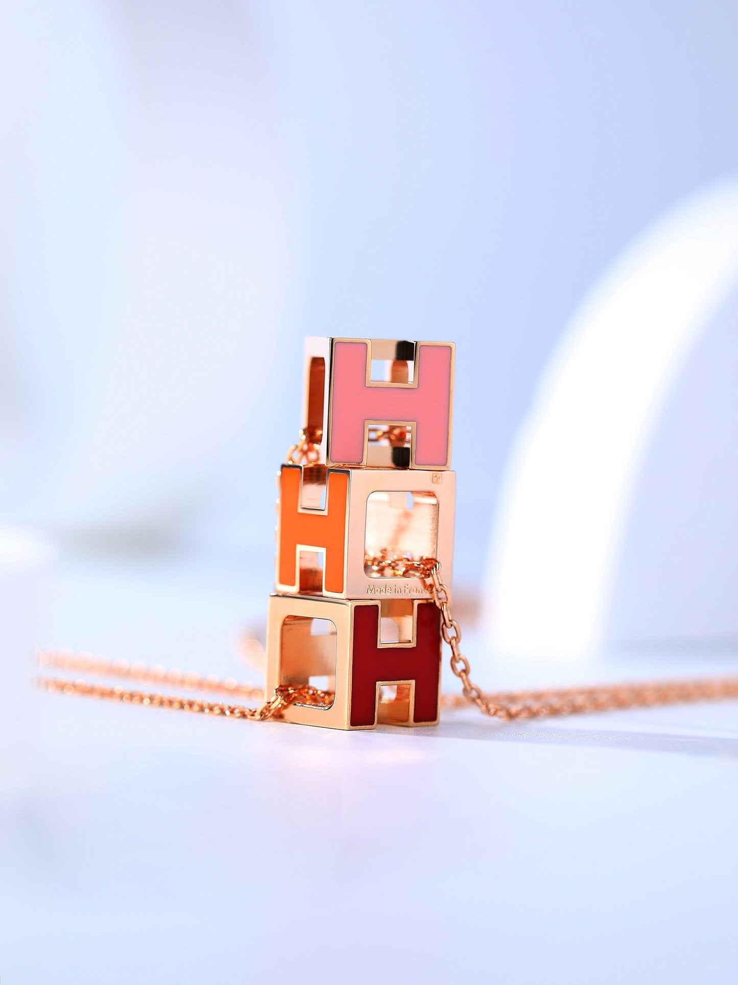 [Zalyn]H CAGE ROSE GOLD NECKLACE