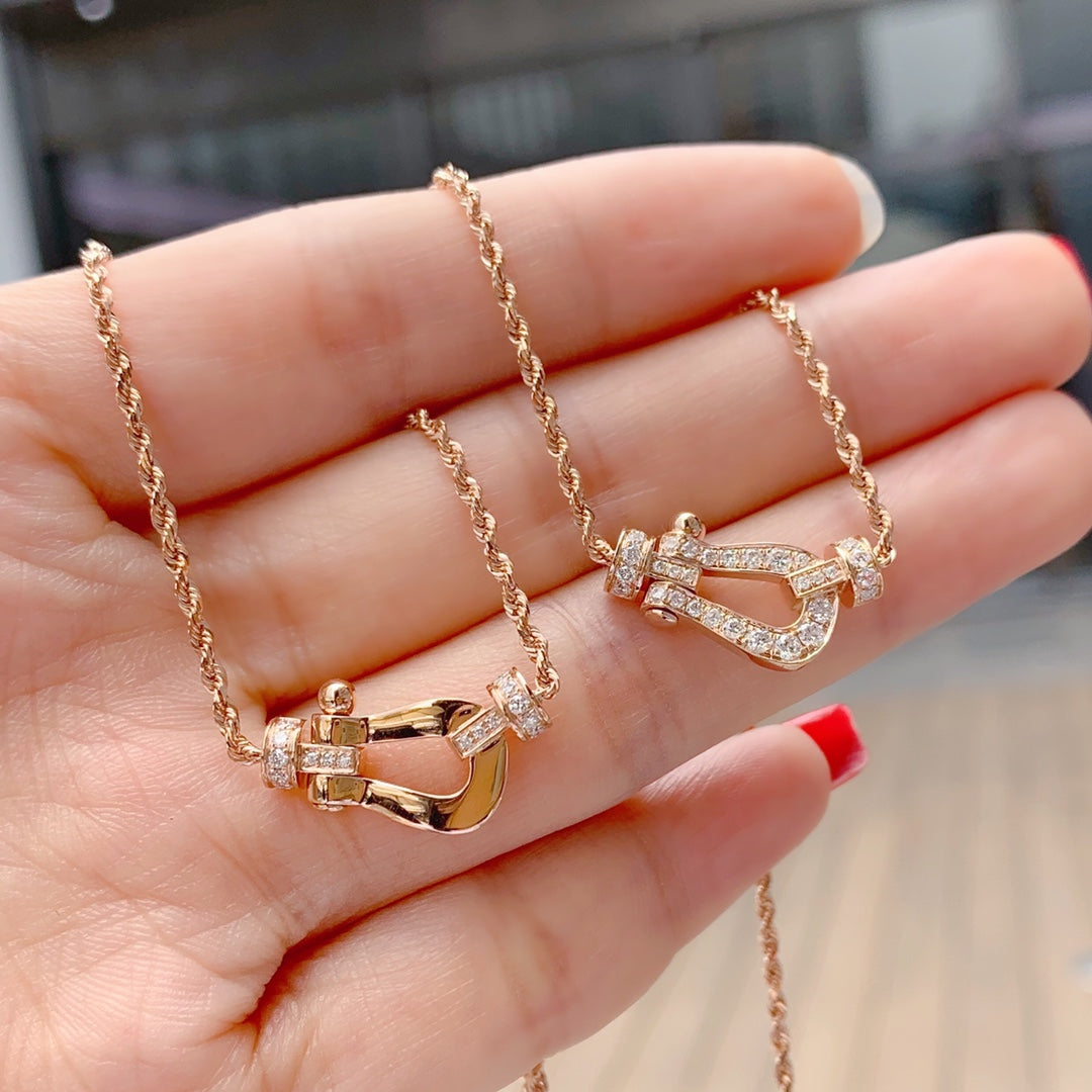 [Zalyn Jewelry ]FORCE 10 PINK GOLD DIAMOND NECKLACE