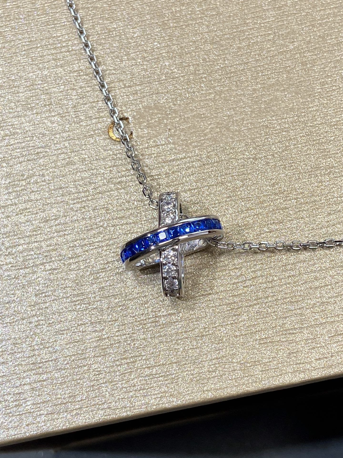 [Zalyn]LIENS DIAMOND SILVER NECKLACE