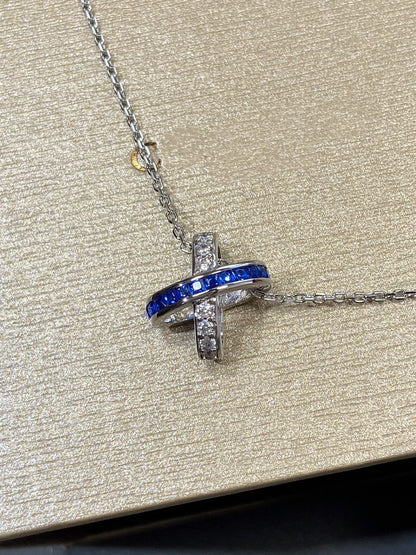 [Zalyn]LIENS DIAMOND SILVER NECKLACE