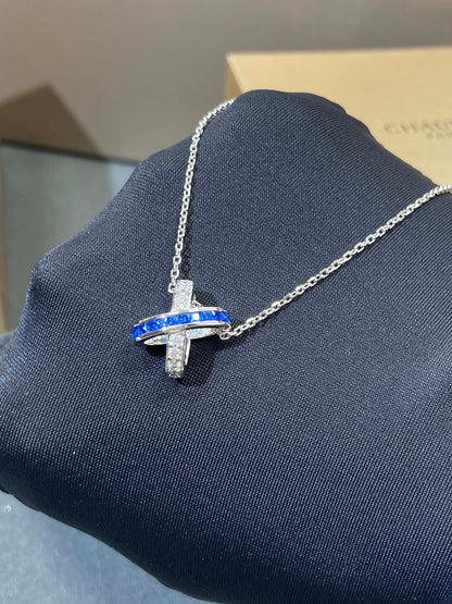 [Zalyn]LIENS DIAMOND SILVER NECKLACE