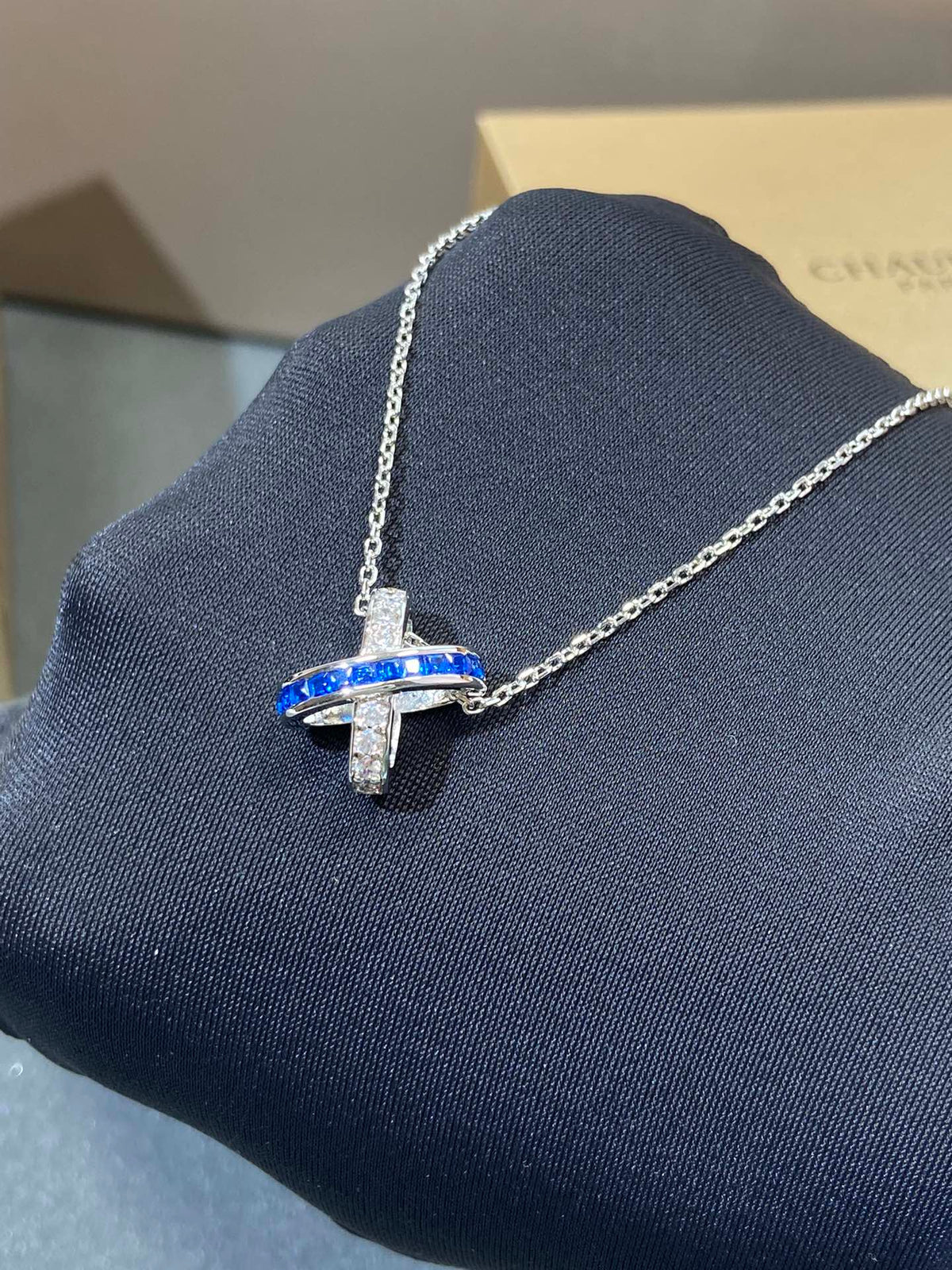 [Zalyn Jewelry ]LIENS DIAMOND SILVER NECKLACE