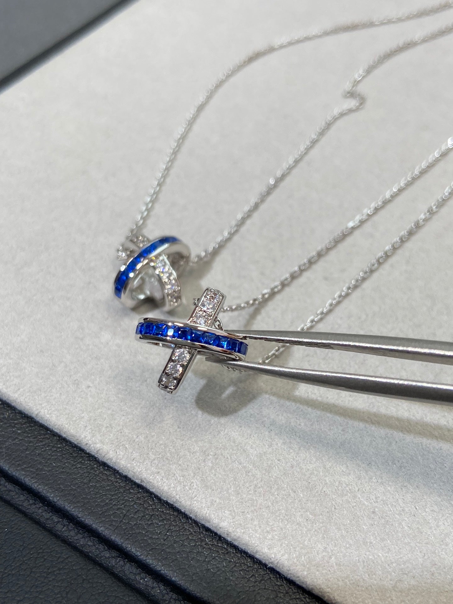 [Zalyn]LIENS DIAMOND SILVER NECKLACE
