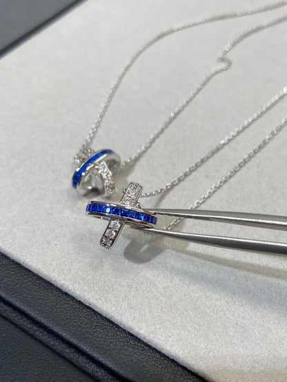 [Zalyn]LIENS DIAMOND SILVER NECKLACE