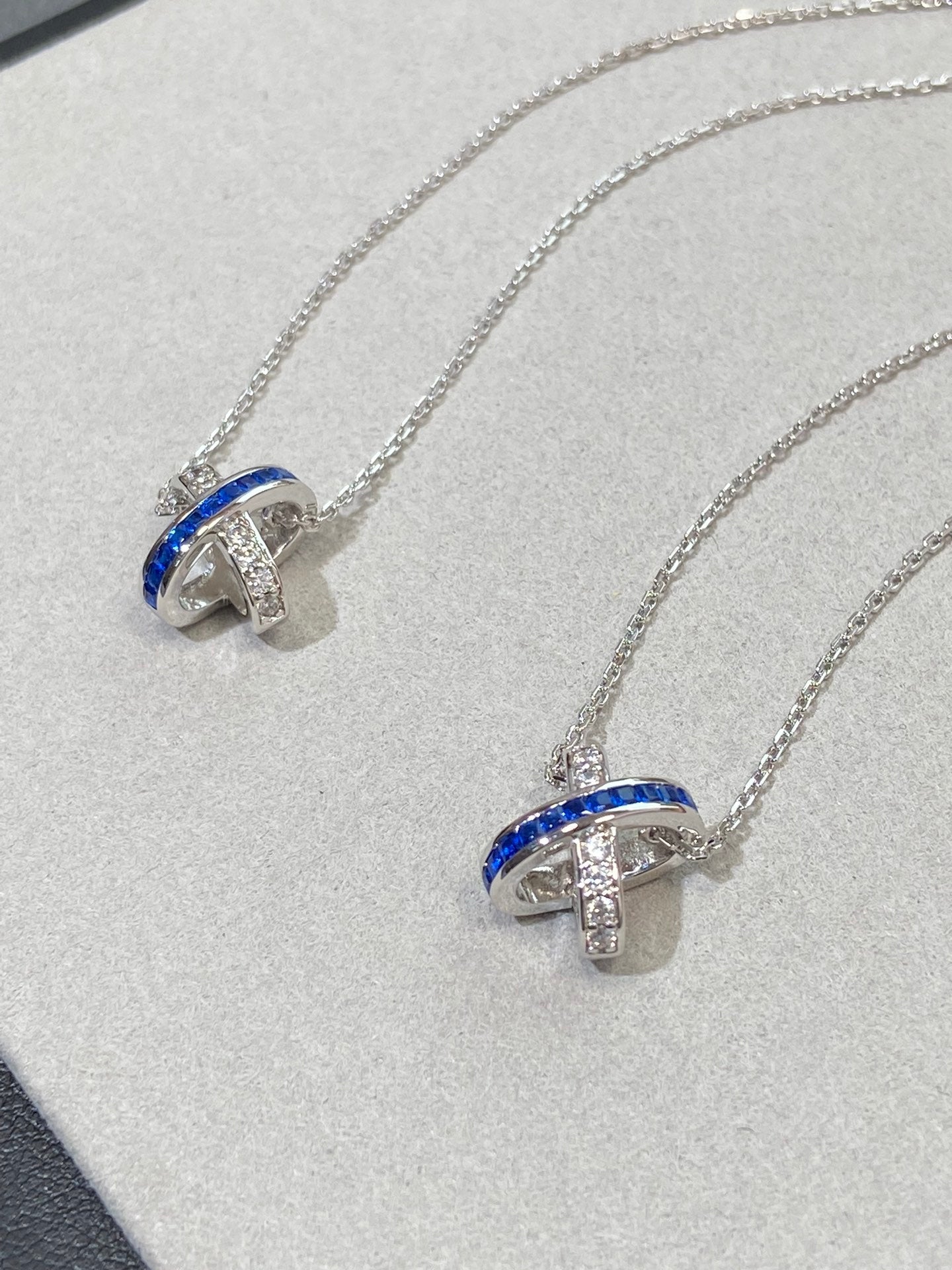 [Zalyn]LIENS DIAMOND SILVER NECKLACE