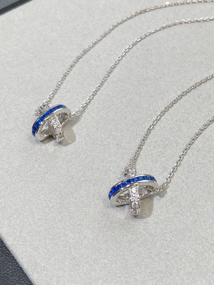 [Zalyn]LIENS DIAMOND SILVER NECKLACE