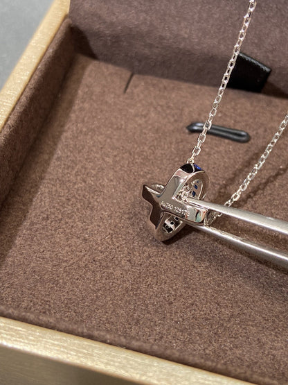 [Zalyn]LIENS DIAMOND SILVER NECKLACE