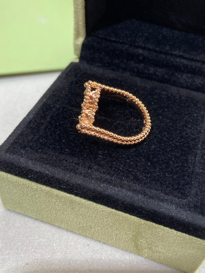 [Zalyn]LUCKY CLOVER ROSE GOLD REVERSIBLE RING