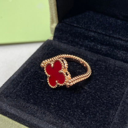 [Zalyn]LUCKY CLOVER GOLD REVERSIBLE RING