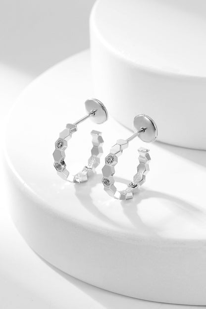 [Zalyn]BEE LOVE DIAMOND HOOP EARRINGS
