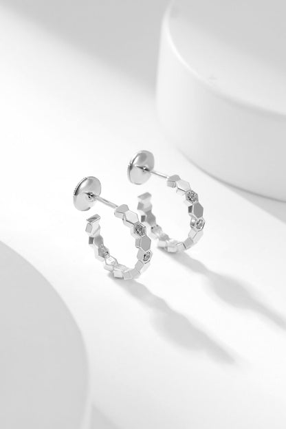 [Zalyn]BEE LOVE DIAMOND HOOP EARRINGS